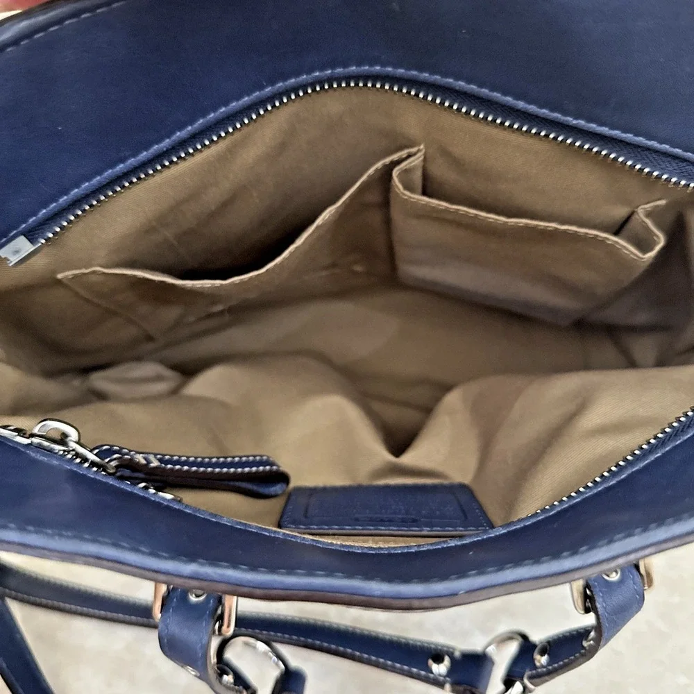 COACH LEGACY Gallery Lunch Tote East West Blue Leather Bag Purse K0993-Z14699
